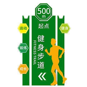 健身步道起點標牌效果圖