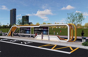西雙版納城市現(xiàn)代大型公交站臺(tái)候車亭