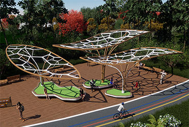 寶雞公園創(chuàng)意廊架現(xiàn)代異形景觀廊架
