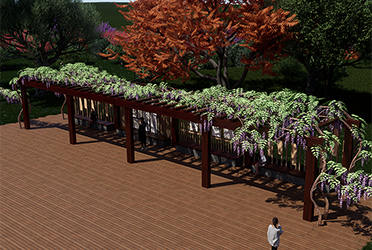 寶雞公園仿木紋戶外爬藤廊架景區(qū)長廊廊架