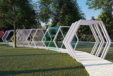 白沙公園六邊形廊架長(zhǎng)廊