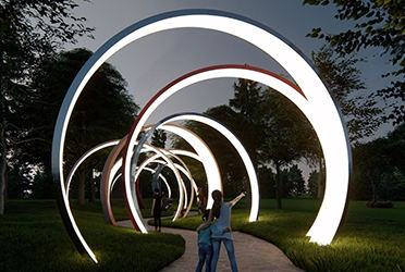 內(nèi)江公園圓形景觀鋼結(jié)構(gòu)廊架價格