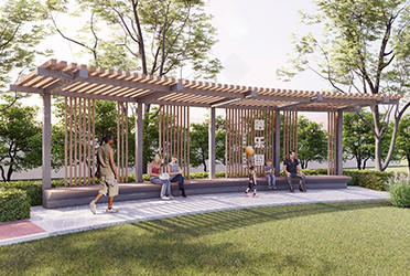 西雙版納公園景區(qū)仿木單臂景觀廊架廠家